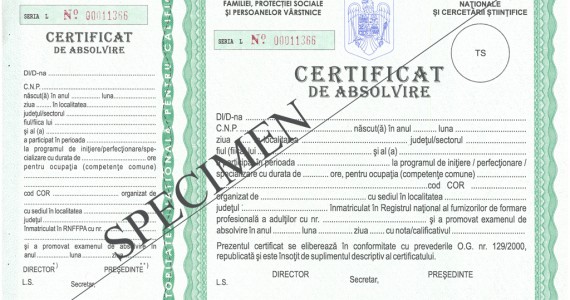 certificat de absolvire